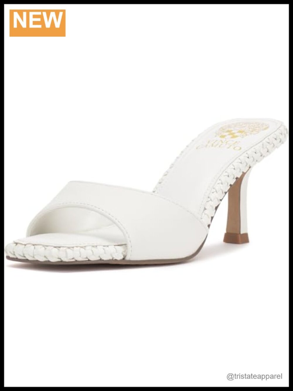 Emmla Stitched Mule Sandal Leather Lightweight Pull-On Stiletto Heel Formal